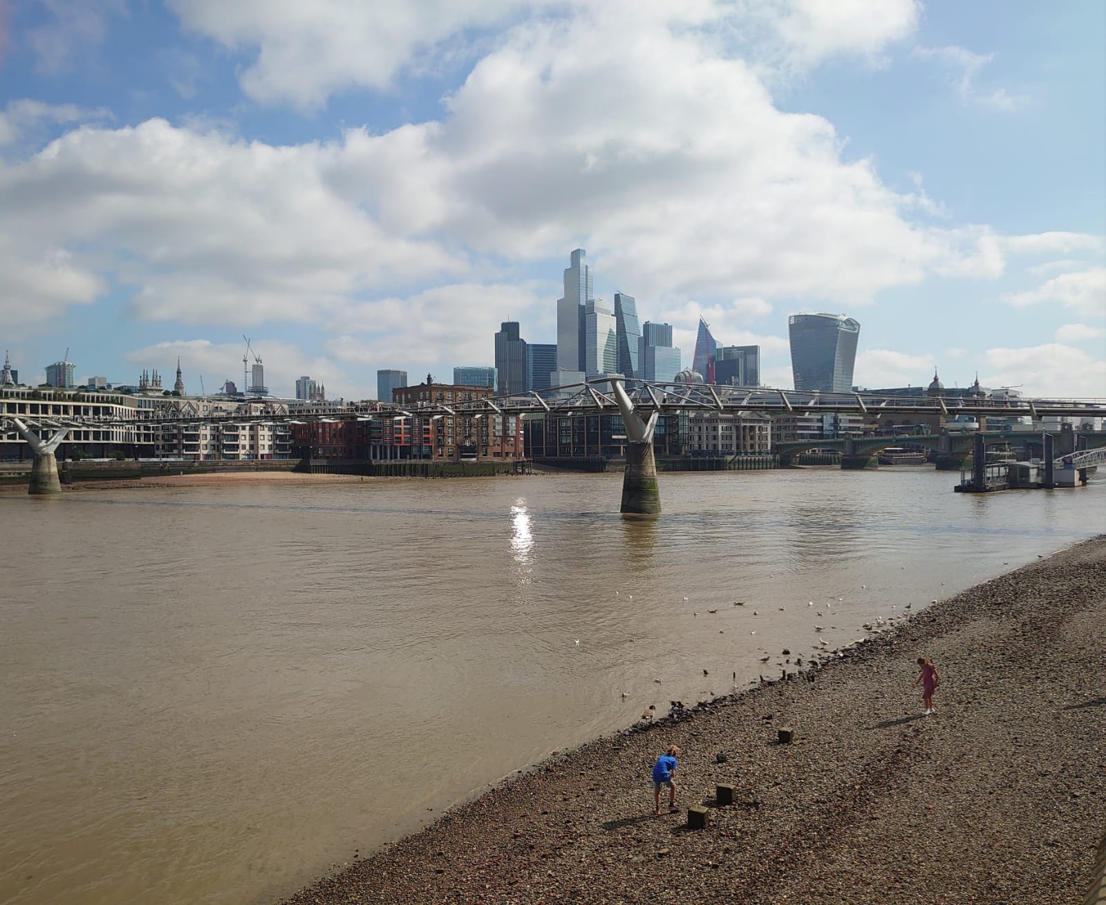 View of the Millennium Bridge, morning walk, 14th of August