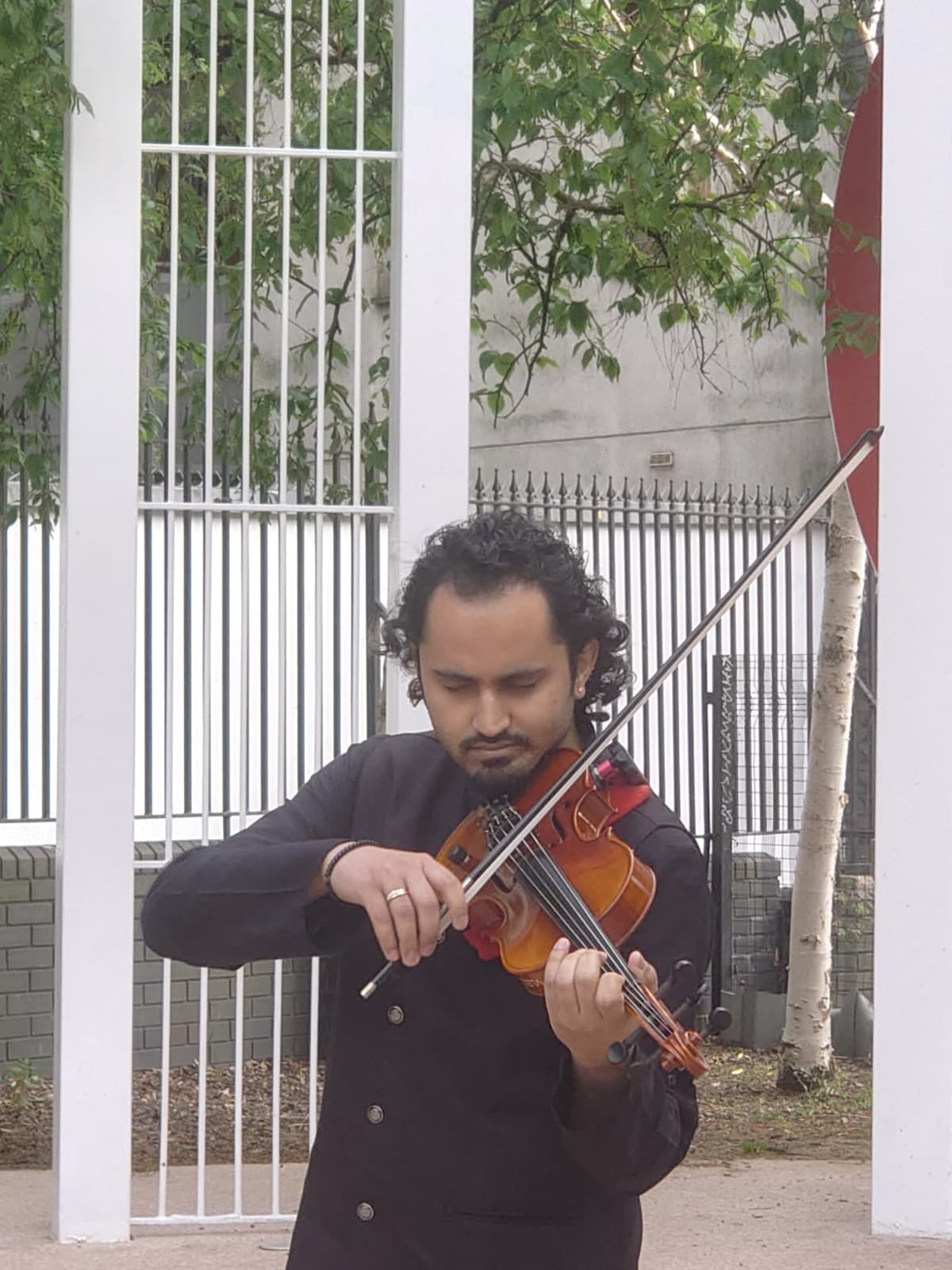 Violin performance at the ceremony, Altab Ali Park